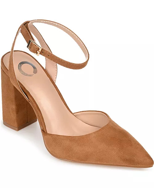 Journee Collection Women's Tyyra Ankle Strap Block Heel Pumps - Macy's | Macy's