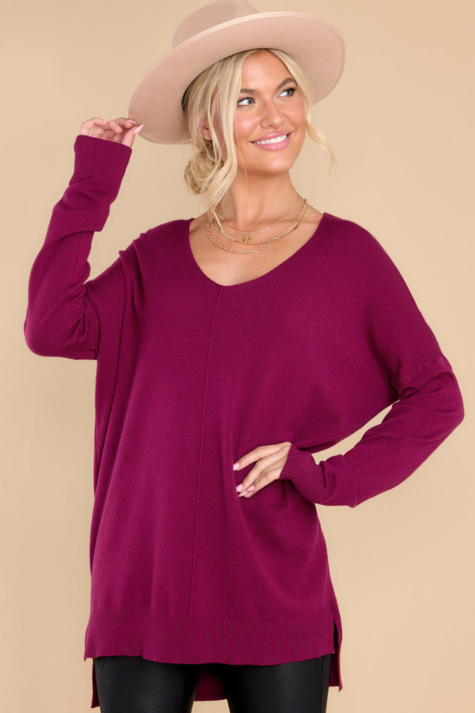 Wind Down Boysenberry Sweater | Red Dress 
