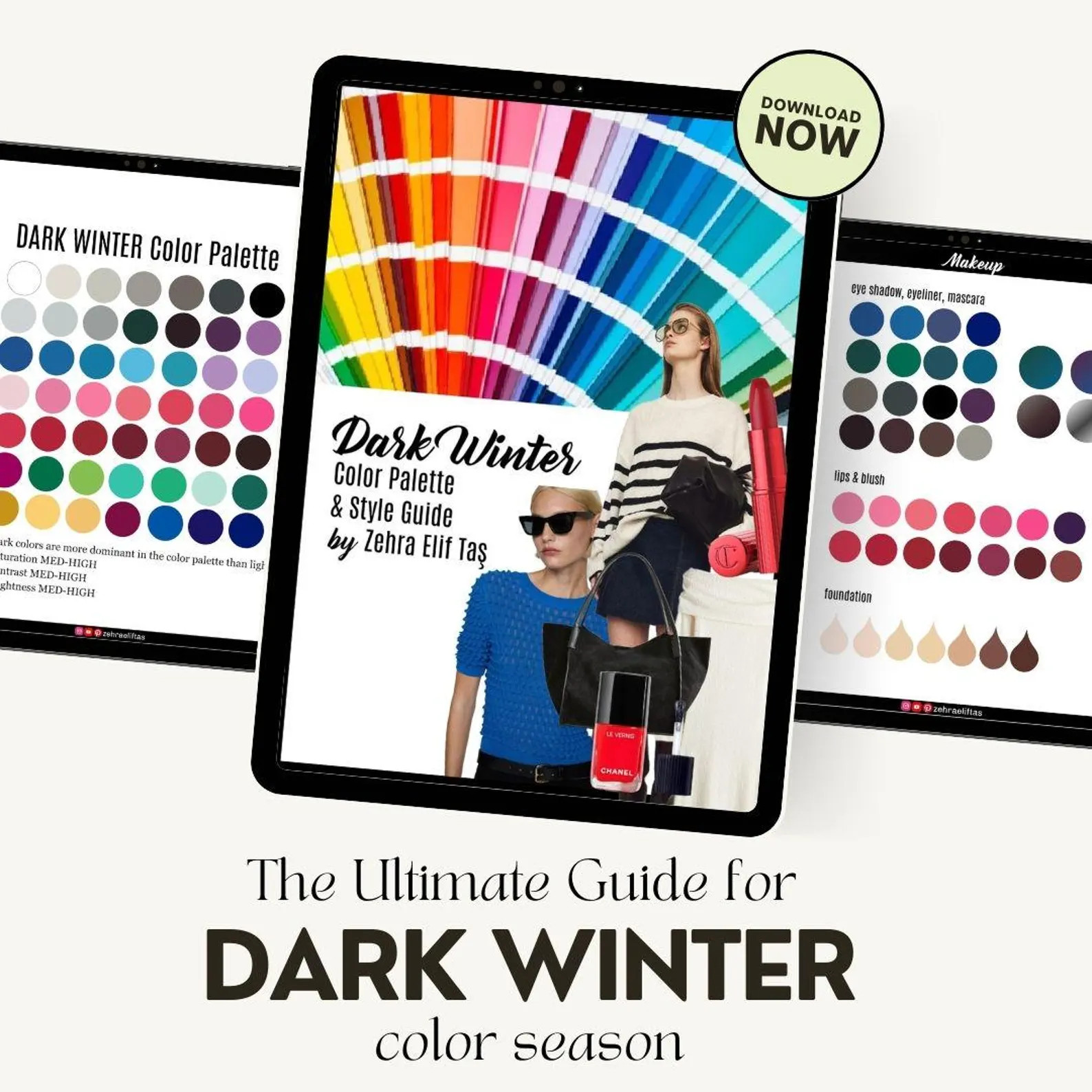 DARK WINTER Seasonal Color, Makeup Palette & Style Guide | Dark Deep Winter Season Colour Analysi... | Etsy (US)