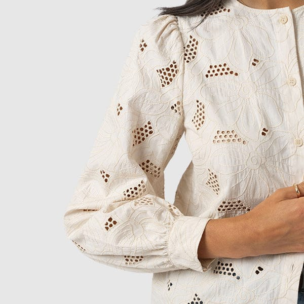 Tabitha Blouse - Cream Floral | Saint + Sofia