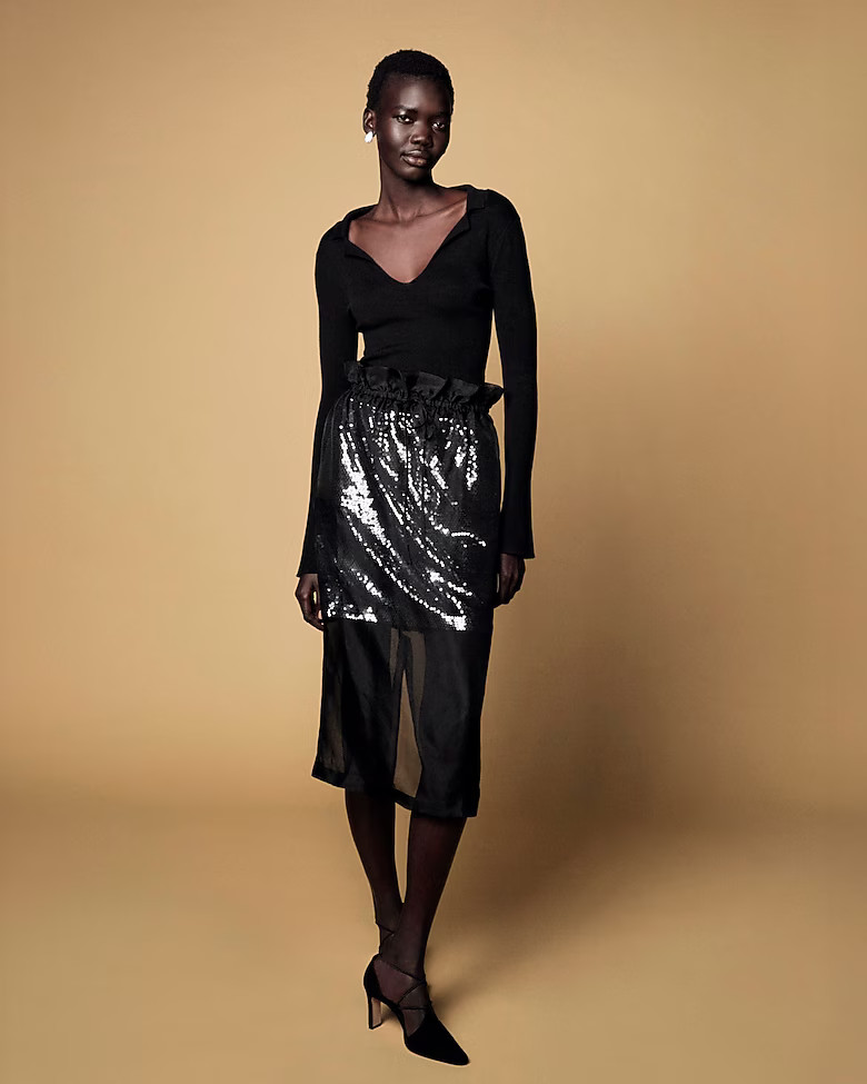 Collection layered silk organza sequin skirt | J. Crew US
