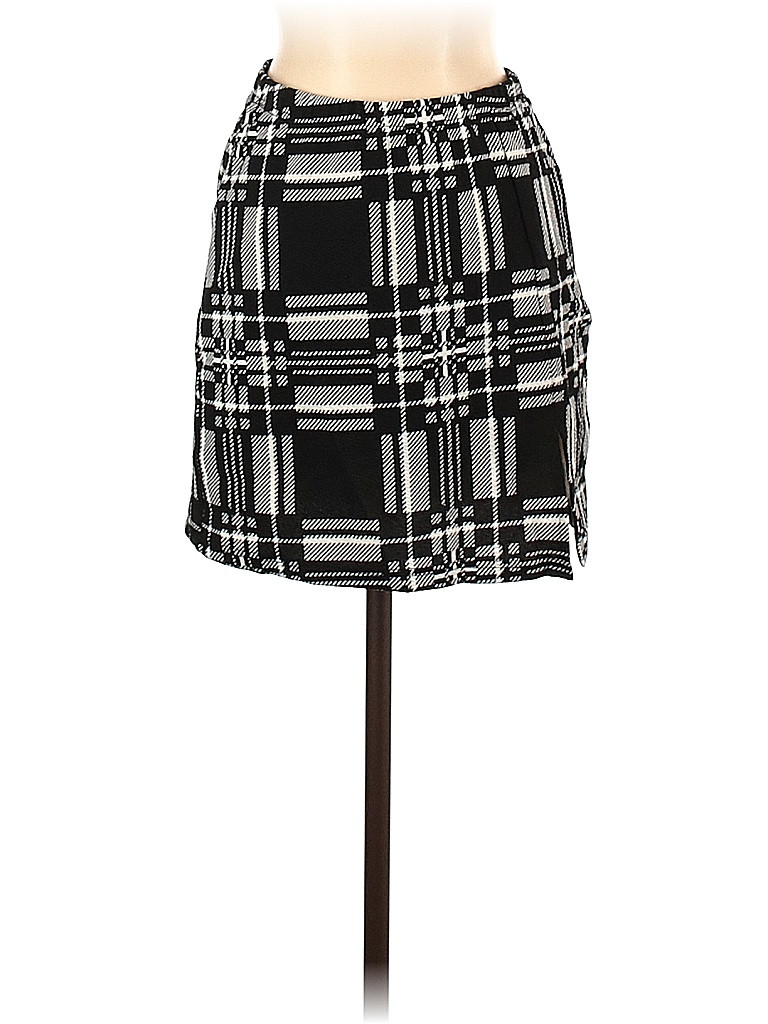 Shein Casual Skirt: Black Plaid Bottoms - Size Small | ThredUp