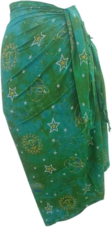 KVR Beach Long Batik designer Swimsuit Wrap Cover Up Women Girl Sarong Pareo | Amazon (US)