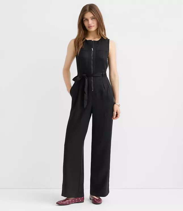 Tall Seamed Zip Jumpsuit | LOFT