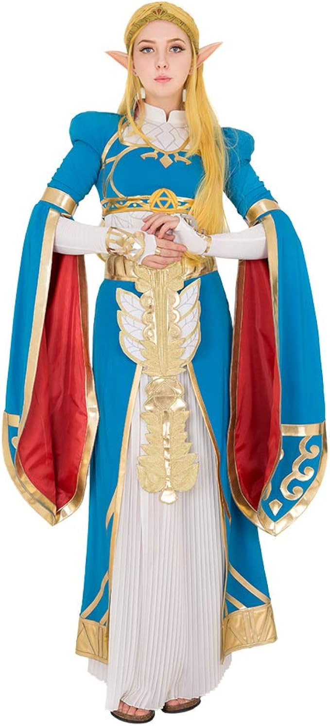 miccostumes Women's Princess Link Cosplay Costume Blue Outfit with Accessories | Amazon (US)