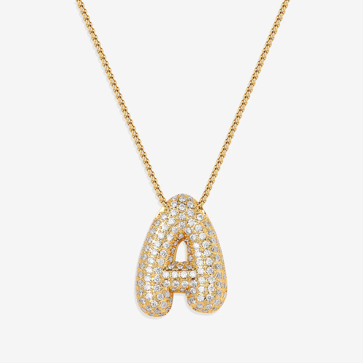 Pave Bubble Initial Necklace | Mint & Lily