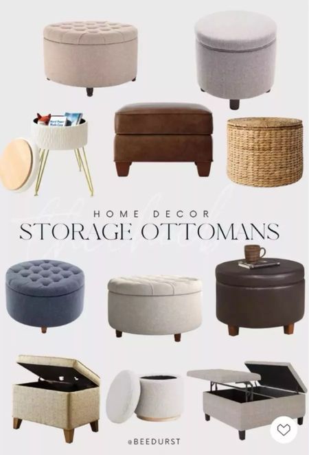 Needing to add a little something to your living room? These storage ottomans are perfect for whatever style is in your home. Home decor, storage ottoman, coffee table, living room, bedroom, decoration, furniture, wicker storage, leather ottoman, target find, wayfair, pottery barn

#LTKHome #LTKSaleAlert #LTKFamily