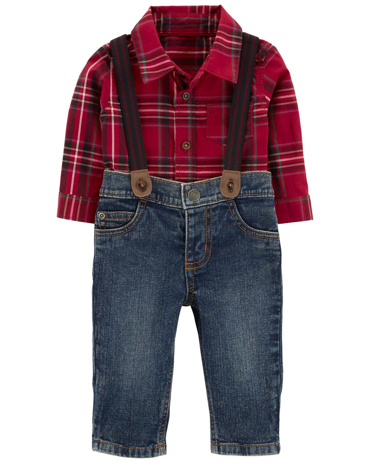 Multi Baby 3-Piece Plaid Dress Me Up Set | carters.com | Carter's