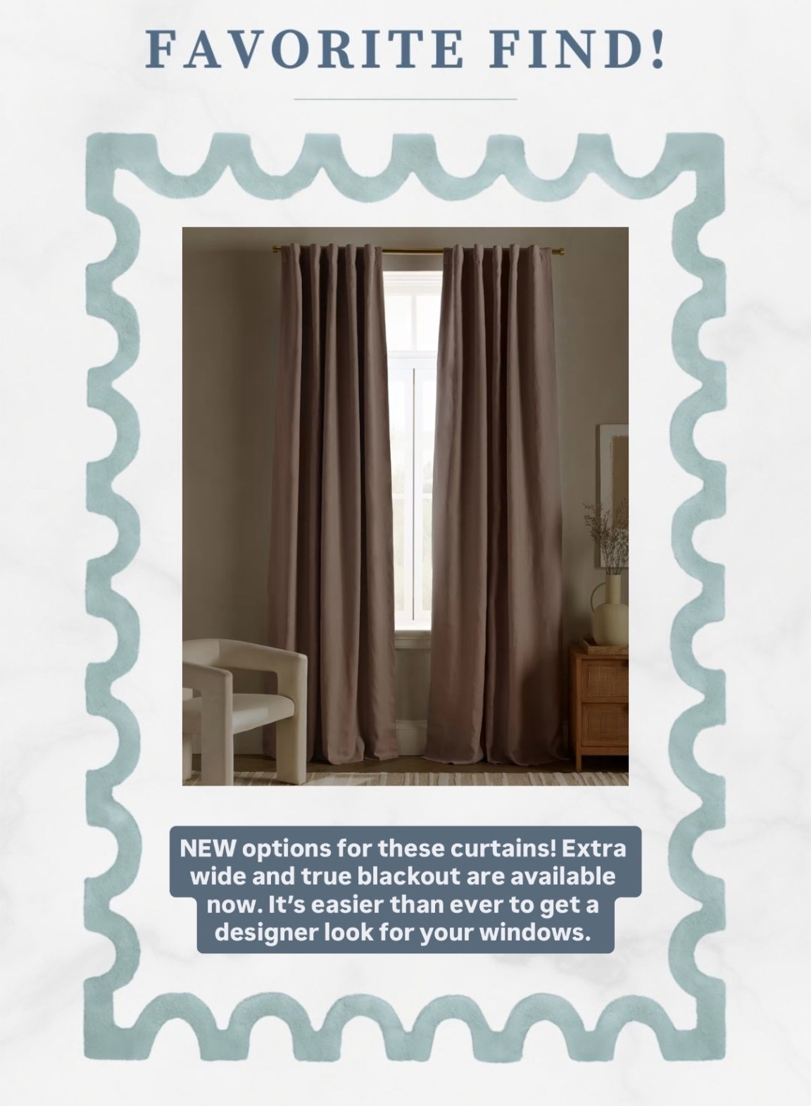 I loved these curtains before, but now they have even more options to fit just about any window! They offer extra wide widths along with four lengths, and lots of good colors. There is a true blackout now too, so you can use them in a bedroom more easily! 