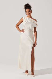 Monroe Satin Off Shoulder Dress | ASTR The Label (US)