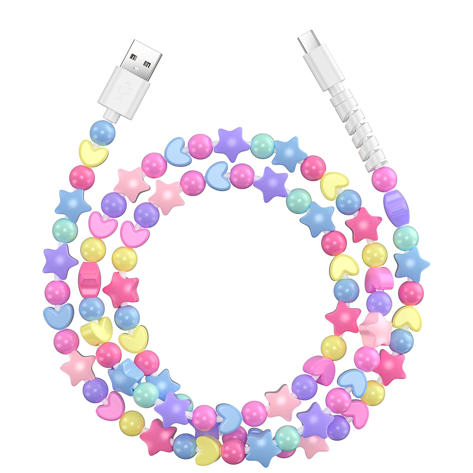 VOFUOE USB to USB C Cable for iPhone 17 Charging Cord Type C Fast Charging Stars Bead Chain Charg... | Amazon (US)