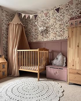 Wonder Space Kids Bed Canopy with Ruffles, Pastel Neutral Color for Boys & Girls, Frilled Cotton ... | Amazon (US)