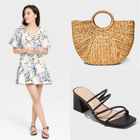 Affordable Target outfit
Date night
Short floral dress with sleeves
Black Strappy block heels
Straw bag
Vacation outfit
Target style 
Spring break
What to pack
Target finds


#LTKshoecrush #LTKitbag #LTKfindsunder50