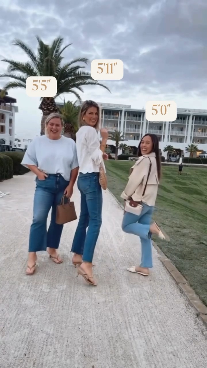The jeans that ACTUALLY fit (almost) everyone. I am 5’11” wearing 28x30. Marissa is 5’5” in 33x26. Amanda is 5’0” in 24x26.

#LTKMidsize #LTKTall #LTKPetite