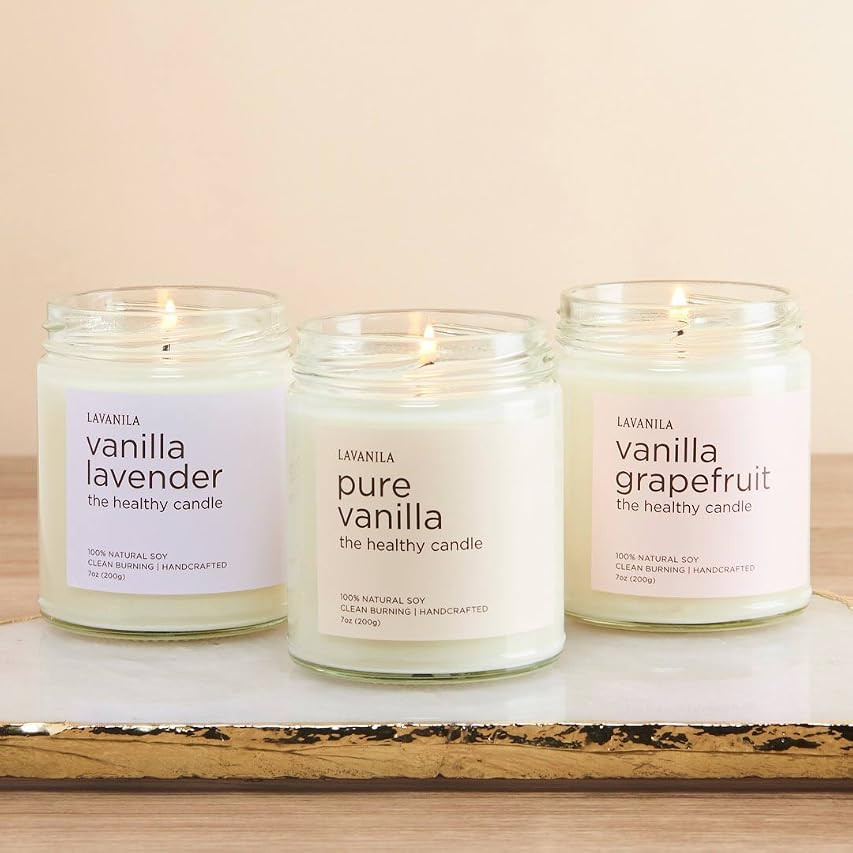 Lavanila Soy Wax Candle (2-Pack), Vanilla Sugarcane Scented - The Healthy Candle, Clean and Natur... | Amazon (US)