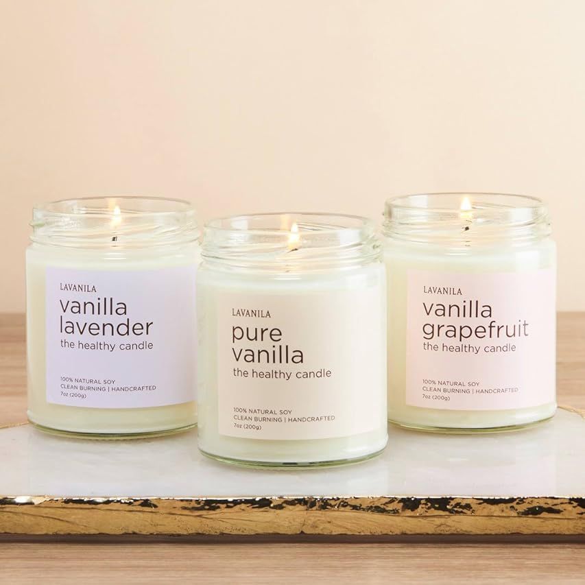 Lavanila Soy Wax Candle (2-Pack), Vanilla Sugarcane Scented - The Healthy Candle, Clean and Natur... | Amazon (US)