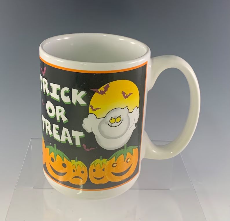 Trick or Treat Ghosts and Pumpkins Halloween Mug - Etsy | Etsy (US)