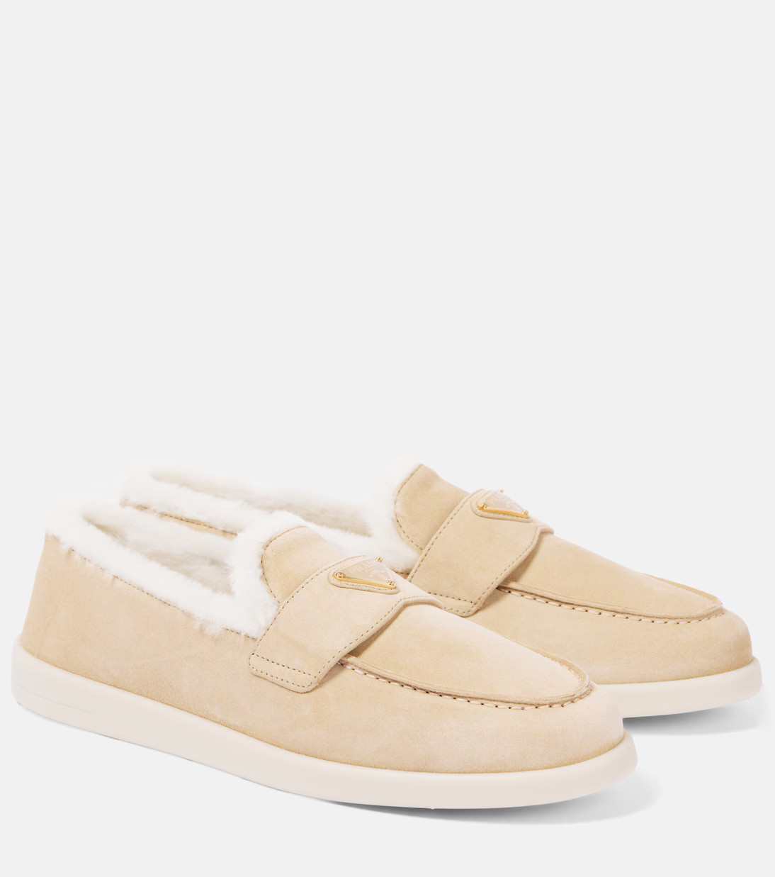 Shearling-lined suede loafers | Mytheresa (INTL)