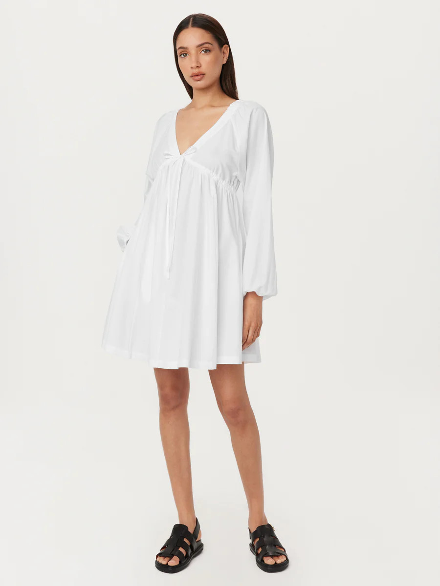 The Poplin Baby Doll Dress in Bright White | Frank And Oak