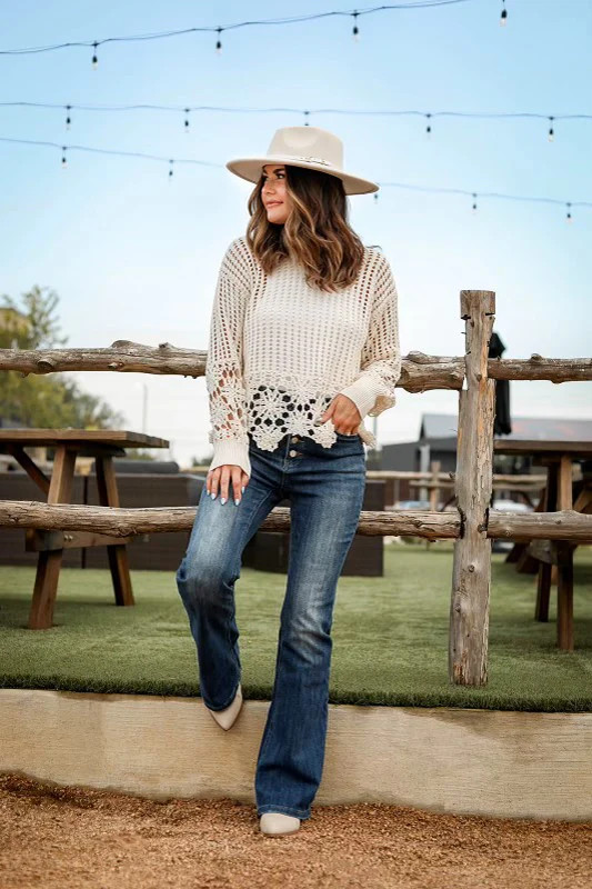 Off Road Adventure Dark Wash Flares Amber Massey X Pink Lily | Pink Lily