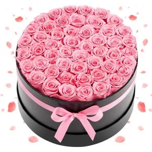 VEVOR Pink Eternal Roses Bouquet – 50 Box, 3 Years | Vevor US