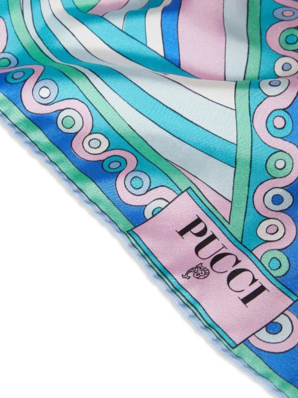 PUCCI Iride And Onde-print Silk Scarf  | Blue | FARFETCH UK | Farfetch Global