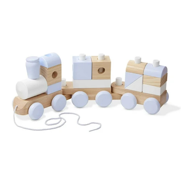 Melissa & Doug Wooden Jumbo Stacking Train – 3-Color Natural Wooden Toddler Toy (17 Pcs) | Walmart (US)