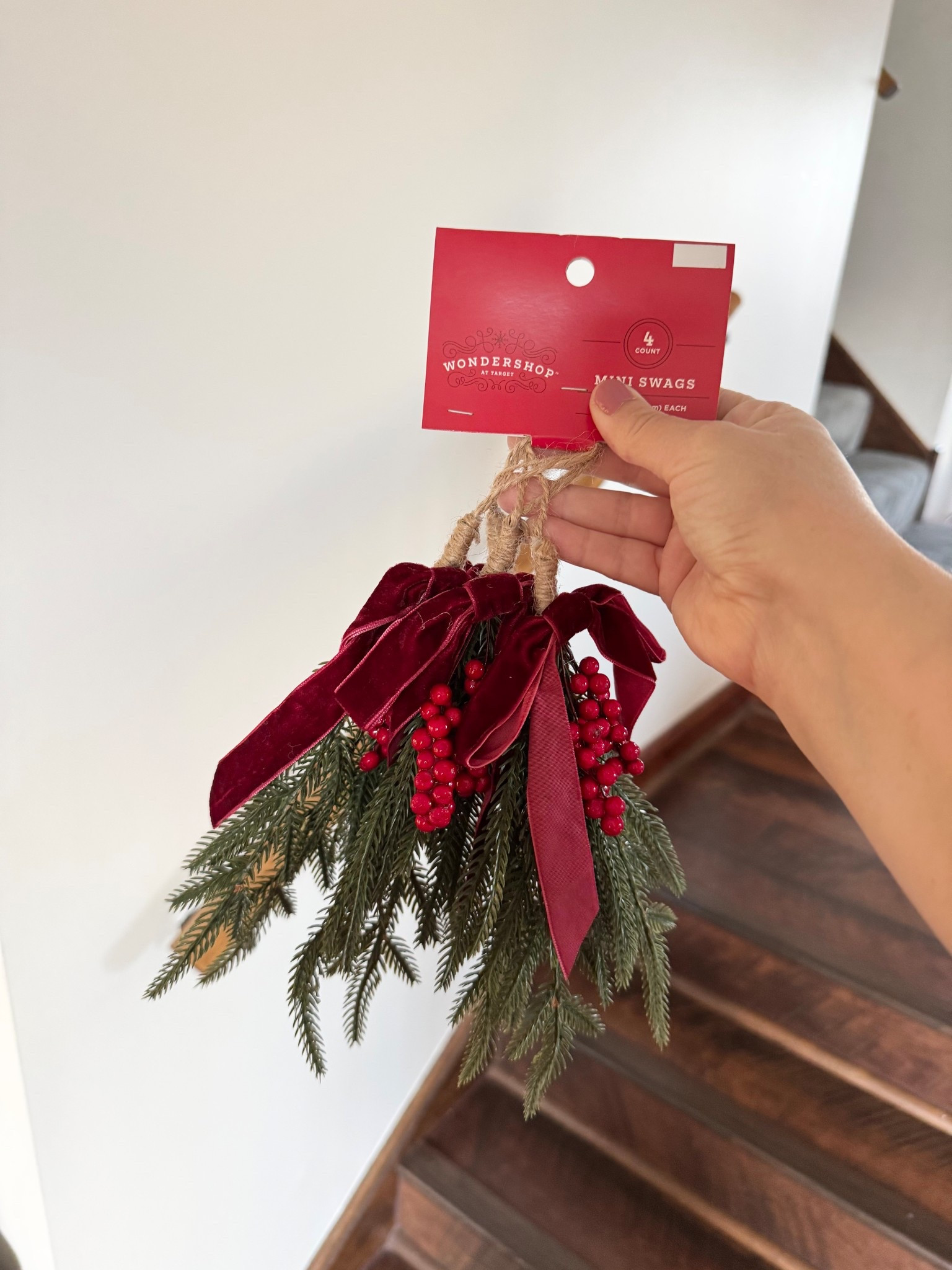 Set of 4 mini swags! These are so cute to hang around the doorknobs or anywhere else where you might need a small swag. 

#LTKHome #LTKHoliday #LTKSeasonal
