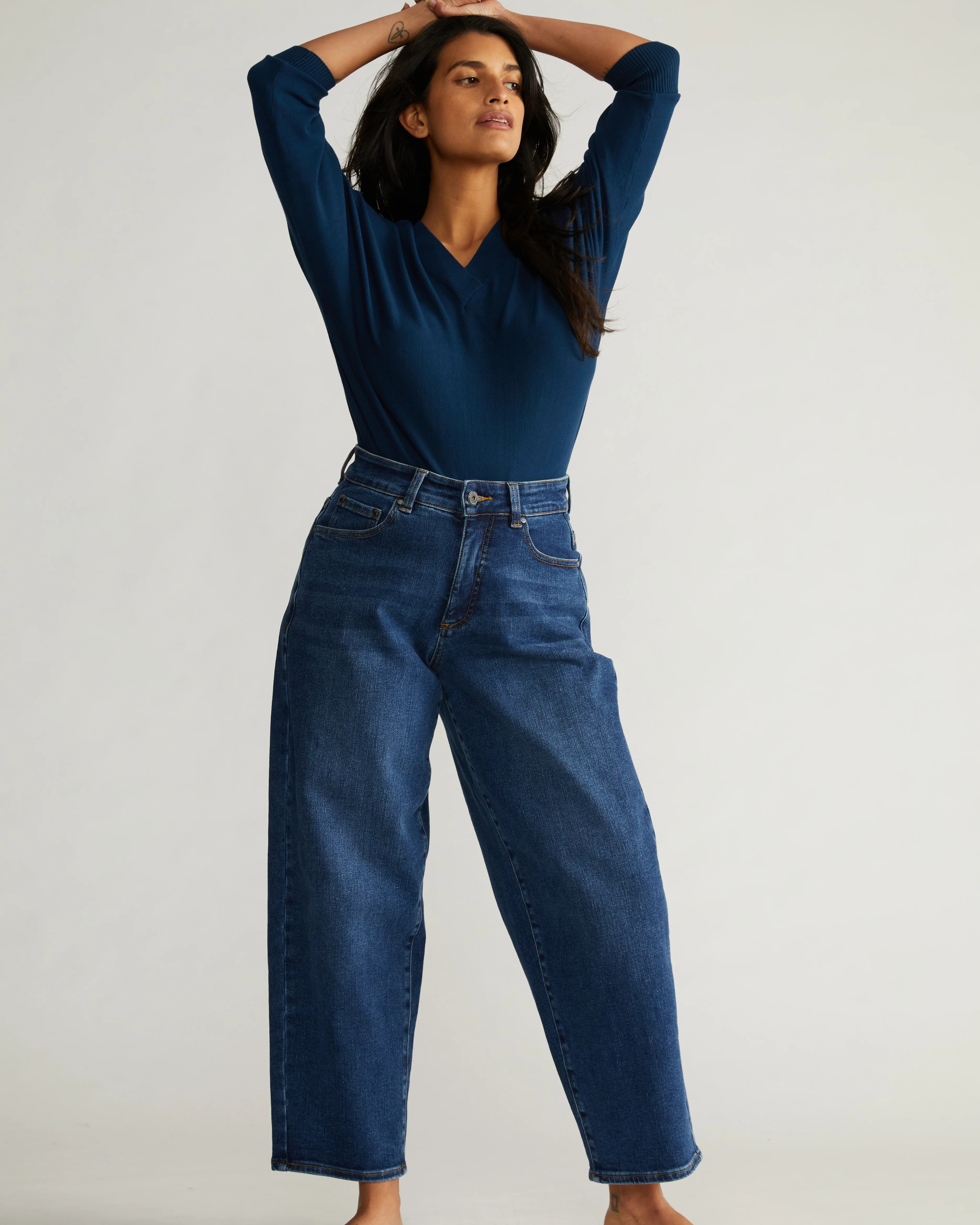 Lou High Rise Barrel Leg Jeans - Union City Blue | Universal Standard