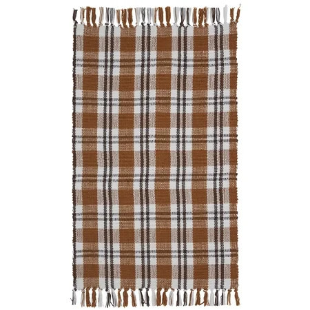 My Texas House Taupe Plaid Indoor/Outdoor Layering Rug, 38" x 58" | Walmart (US)