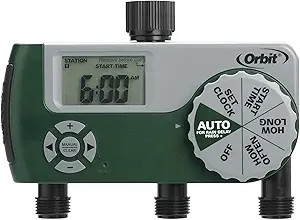 Orbit Programmable Digital Hose Watering Timer - 3 Outlet - Battery Powered - with LCD Screen - B... | Amazon (US)
