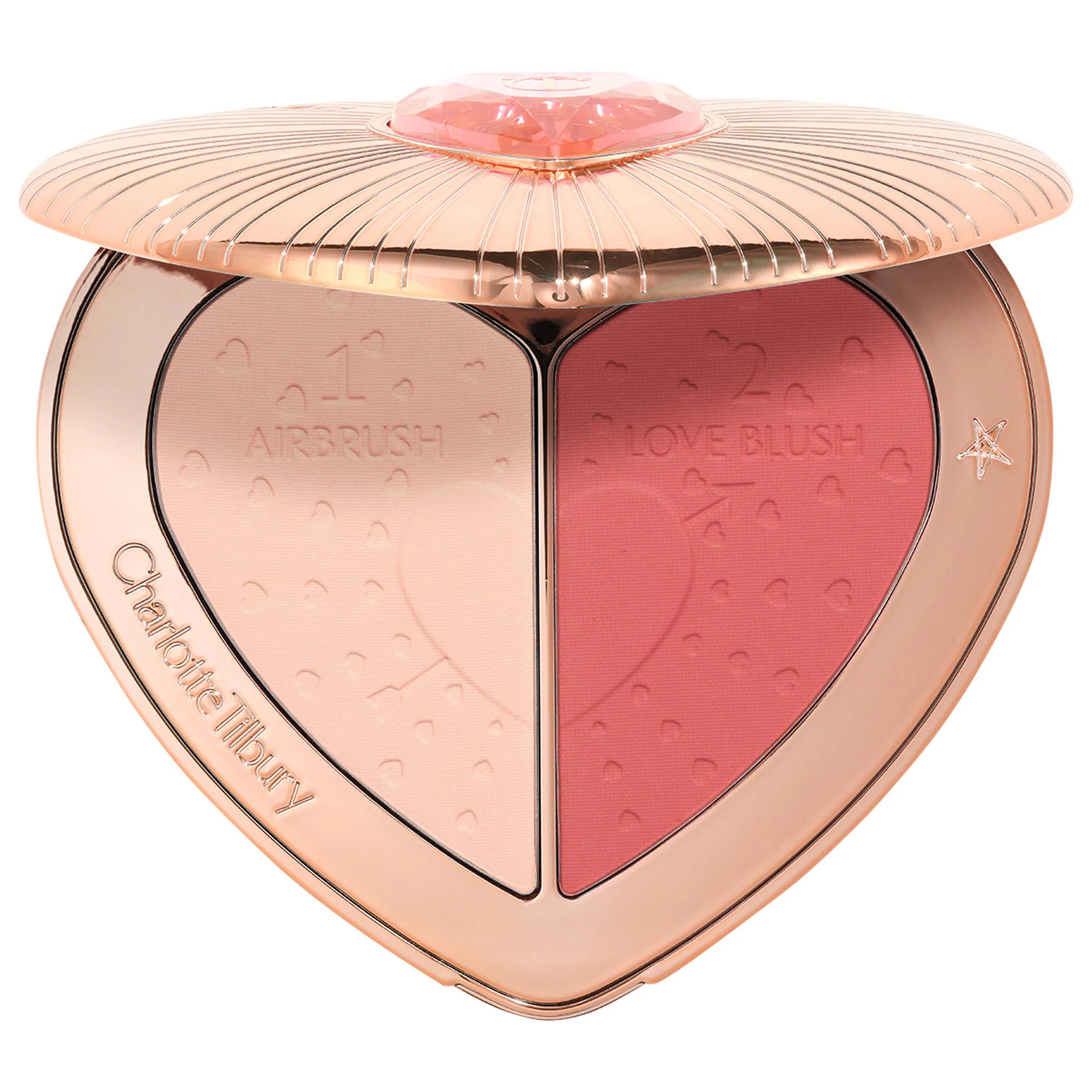 Charlotte Tilbury Pillow Talk Beauty Soulmates Airbrush Flawless Finish Brightening and Blush Powder Palette Pillow Talk Flawless Rosewood 0.45 oz/0.13 g | Sephora (US)