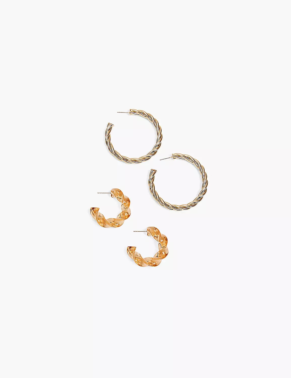 Twisted Hoop Earrings - 2 Pack | LaneBryant | Lane Bryant (US)