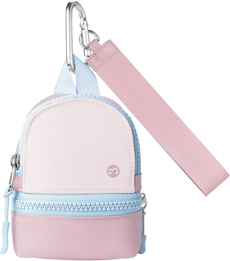 Babysun Mini Backpack Keychain Wristlet Pouch Small Change Coin Purse Cute Zipper Wallet With 3 R... | Amazon (US)