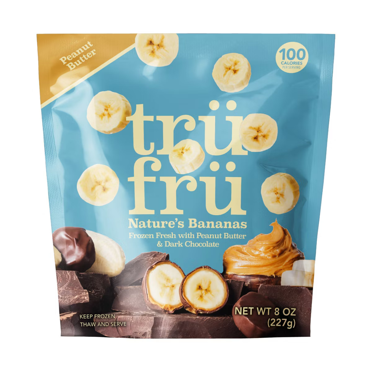 Tru Fru Frozen Bananas in Peanut Butter & Dark Chocolate - 8oz | Target