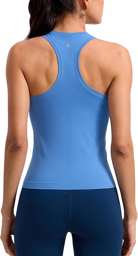 CRZ YOGA Seamless Workout Tank Tops for Women - Athletic Running Gym Sleeveless Shirts Crewneck R... | Amazon (US)
