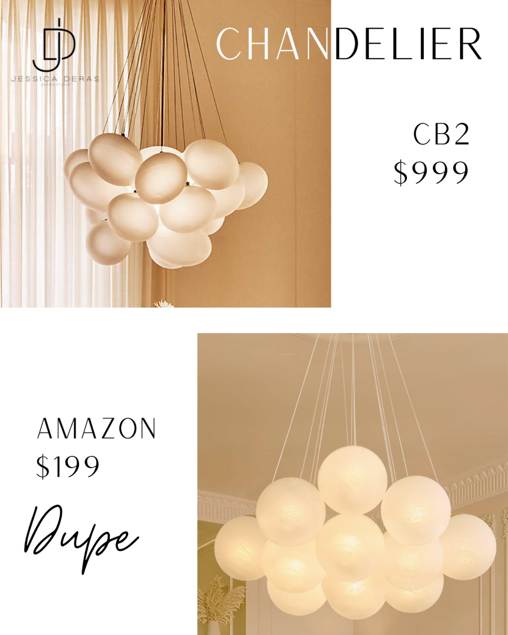Loving this bubble CB2 light fixture? Get it for less!!!

Interested in our interior design? (jessicaderasinteriordesign.com) to schedule a 30 min free Discovery call! We’d love to design your home.

#LTKHome #LTKStyleTip