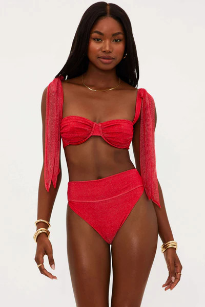 Drea Top Red Hot Shine | Beach Riot