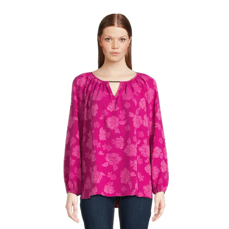 The Pioneer Woman Keyhole Blouse, Women's, Sizes XS-XXL | Walmart (US)