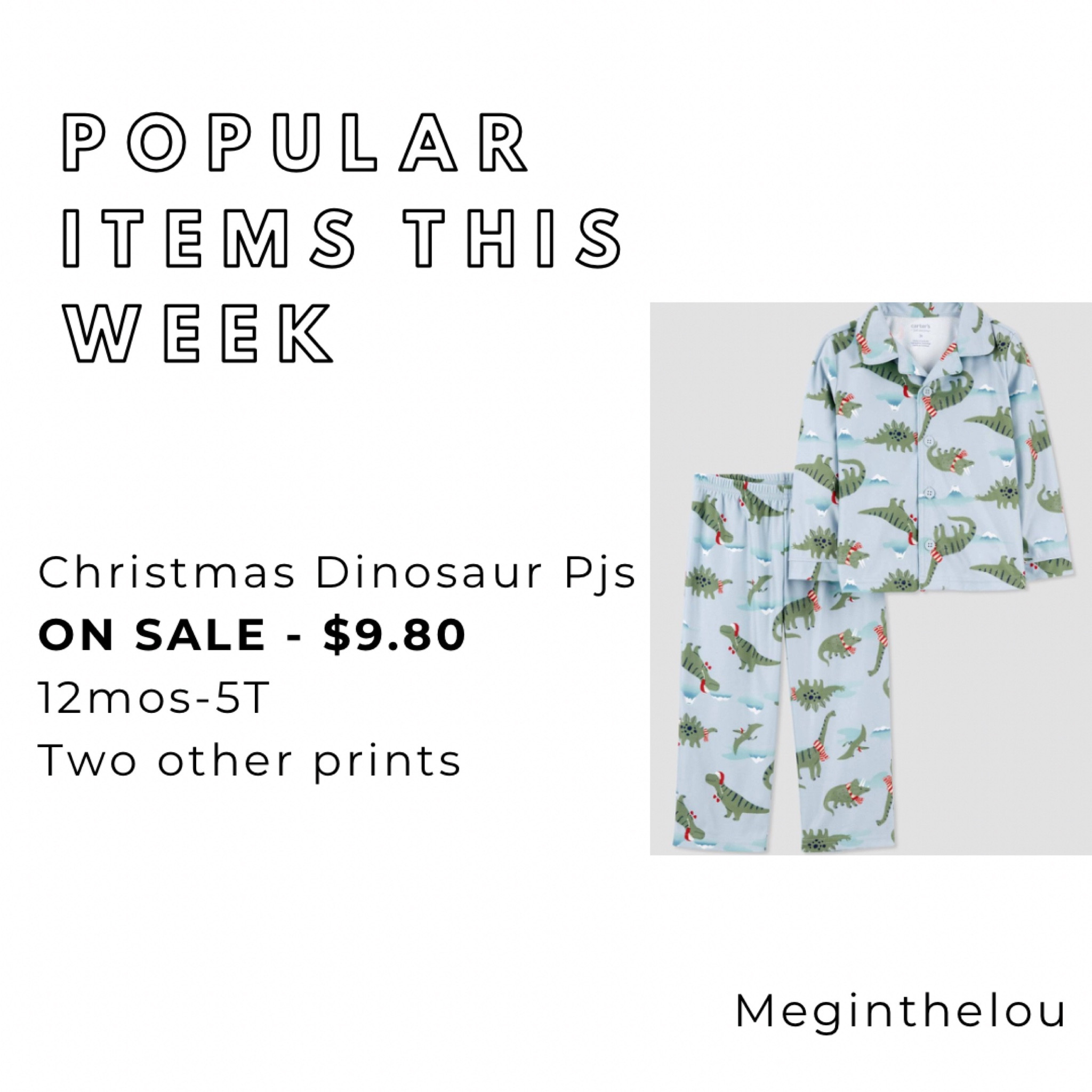 Gift Guide - toddler dinosaur pjs #toddlerpjs #toddlerpajamas #dinosaur #dinosaurpajamas #salefinds #under10 #budgetfinds #budgetfriendly #target 



#LTKkids #LTKsalealert #LTKfindsunder50