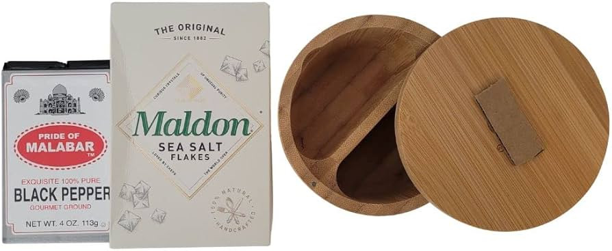 Salt Keeper Duet Salt and Pepper Variety Pack. Includes Gourmet Flake Sea Salt, Pure Ground Black... | Amazon (US)