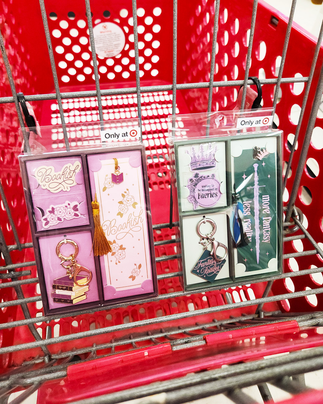 Fandom packs at Target 📚 Fantasy and romance options (and even more online! ✨)  featuring a bookmark, keychain, and stickers!
#newattarget #targetfinds #fandompacks 

 #LTKstorytime
