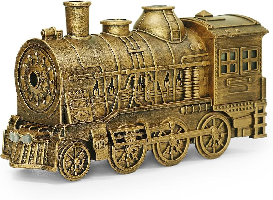 Retro Steam Train Essential Oil Diffuser Set with 2 Oils 300ml (Gold) | Amazon (US)