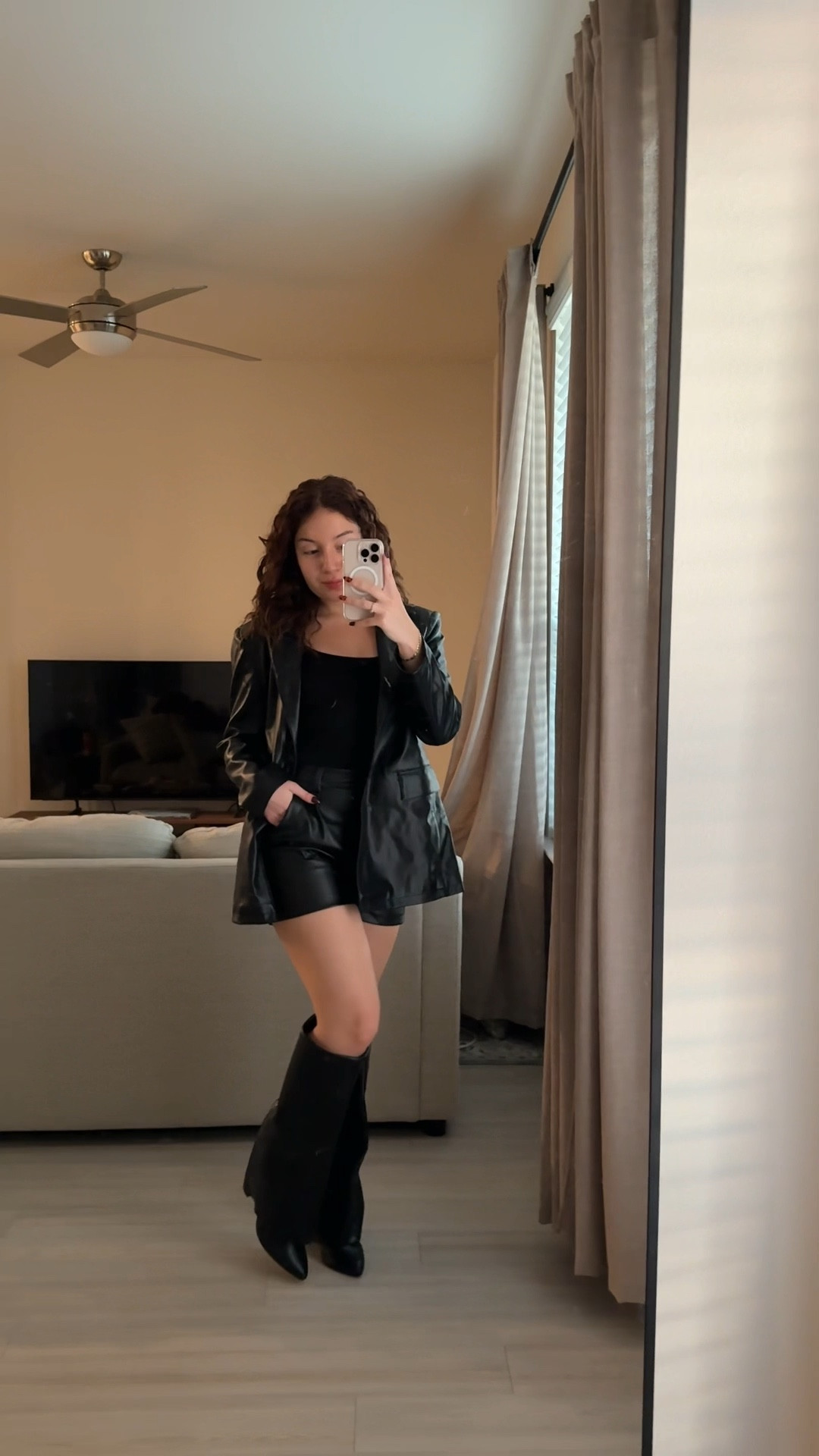 Leather & black boot outfit 🖤

#LTKVideo #LTKCyberWeek #LTKGiftGuide