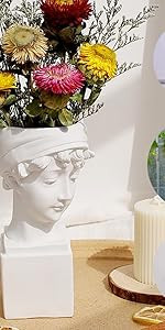 Head Planters for Indoor Plants Face Planters Pots Female Boho Chic Vase Head Statue for Shelf, Head | Amazon (US)