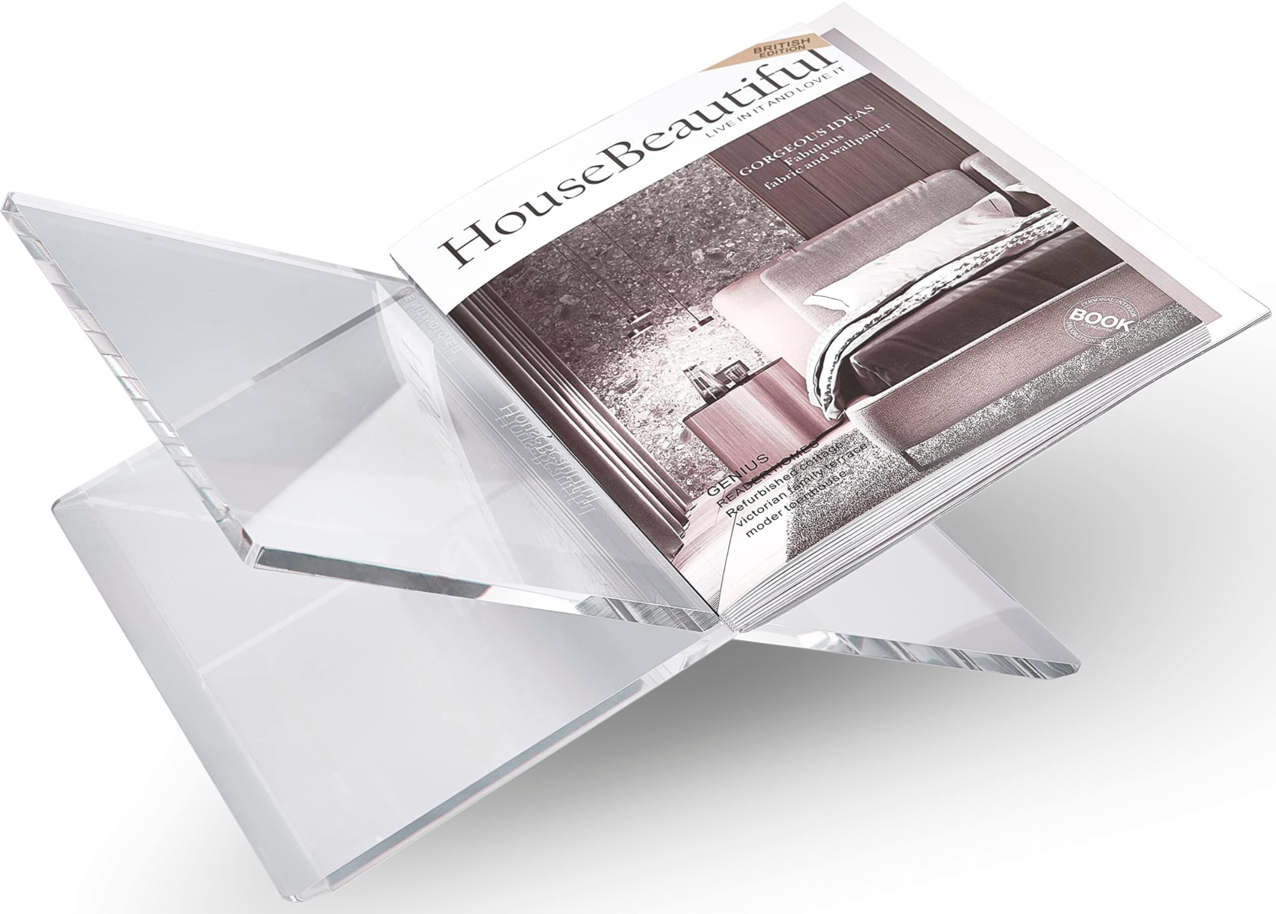 Honygebia Clear Acrylic Book Stands - Cross Frame Acrylic Book Holder, Open Bookstand for Display... | Amazon (US)