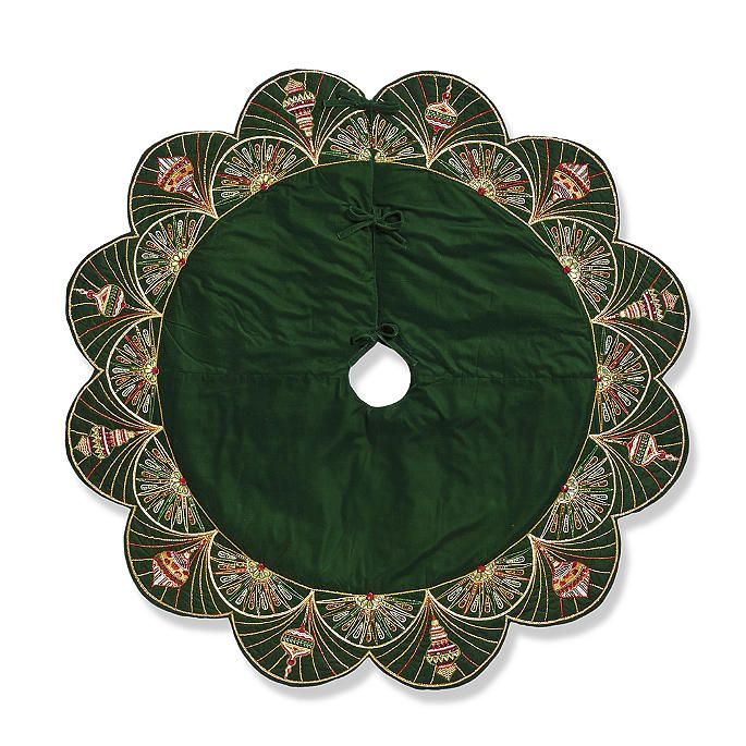 Scalloped Ornament Tree Skirt | Frontgate | Frontgate