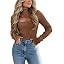 PRETTYGARDEN Women's 2023 Fashion Fall Clothes 2 Piece Cutout Tops Long Sleeve Mock Neck Rib Knit... | Amazon (US)