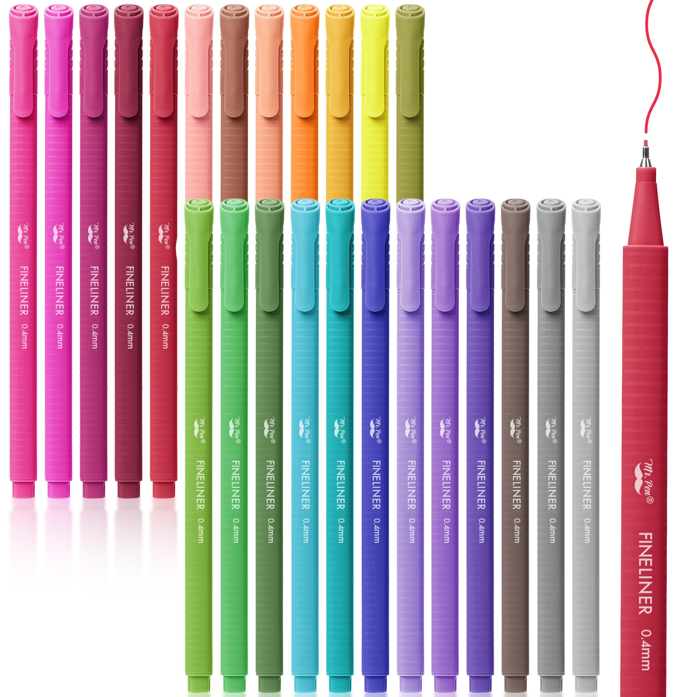 Mr. Pen- Fineliner Pens Colored, 24 Pack, Bible Journaling Pen, Ergonomic Triangular Colorful Bar... | Amazon (US)