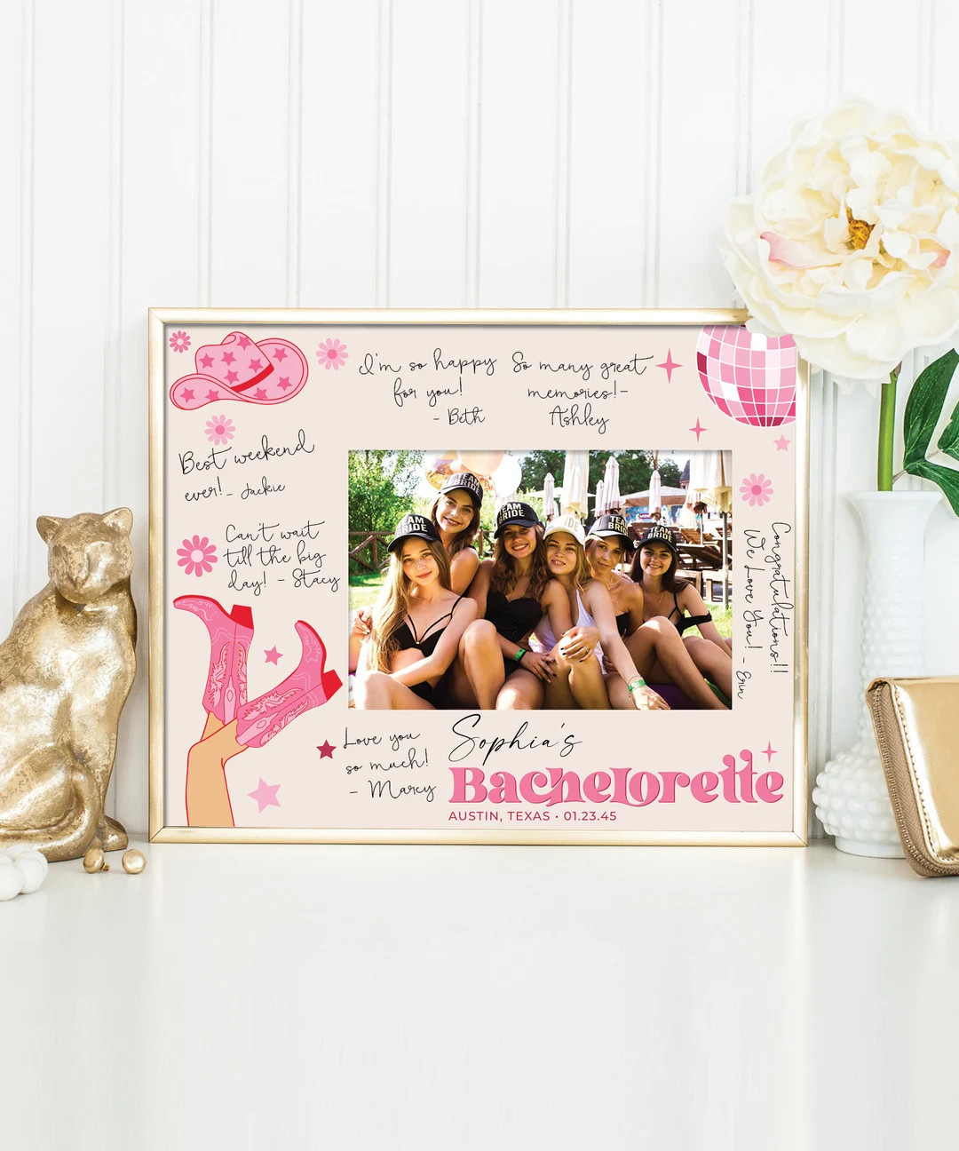 Bachelorette Photo Mat Template, Bachelorette Party Keepsake 8x10, Print and Frame, Party Bachelo... | Etsy (US)
